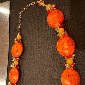 Polished stone necklace